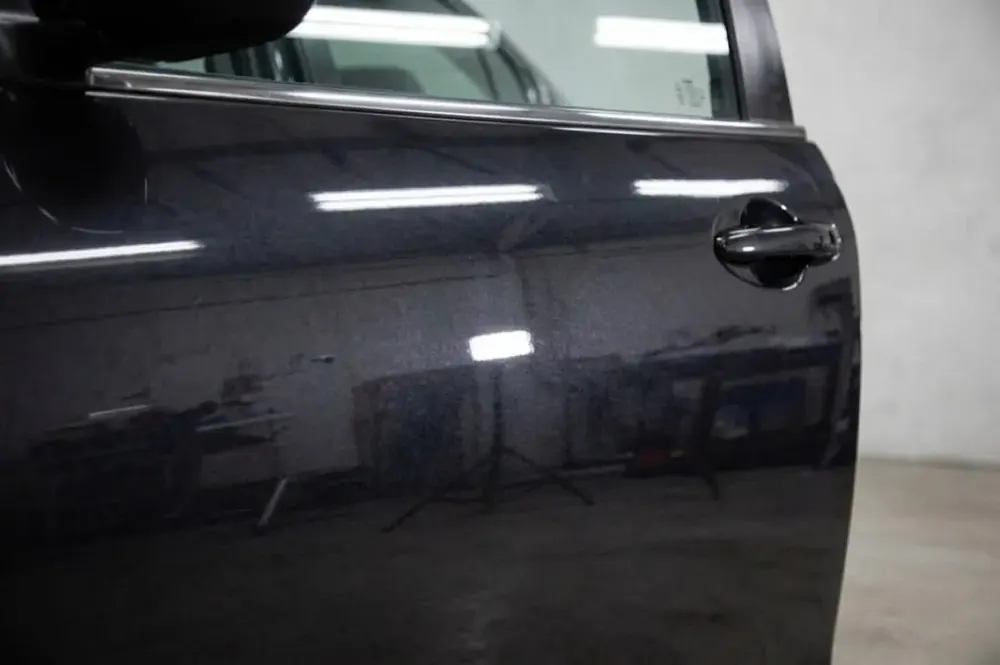 Before and after ceramic coating on a red Honda Civic Type R — after