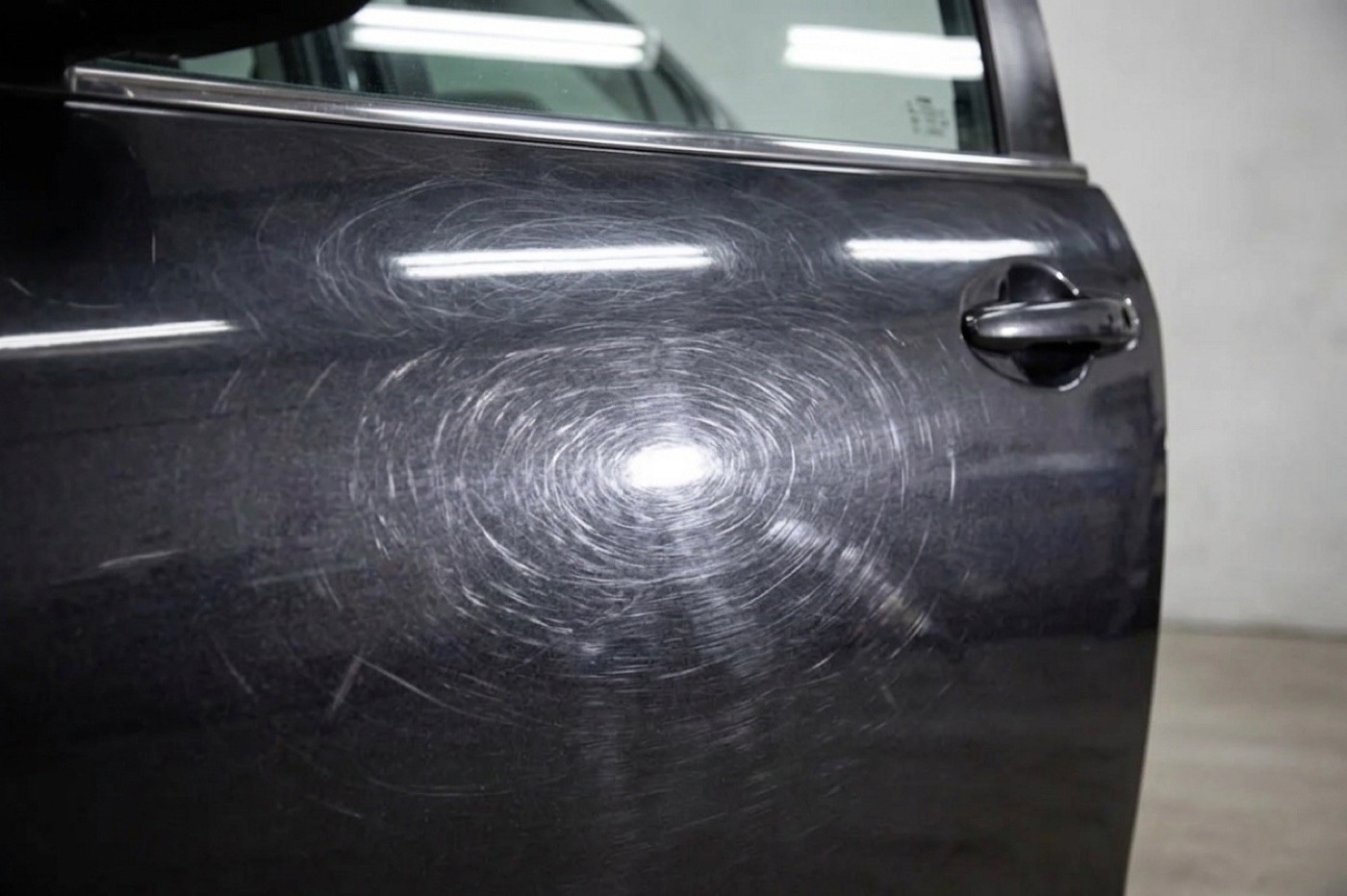 Before and after ceramic coating on a red Honda Civic Type R in Denver — before